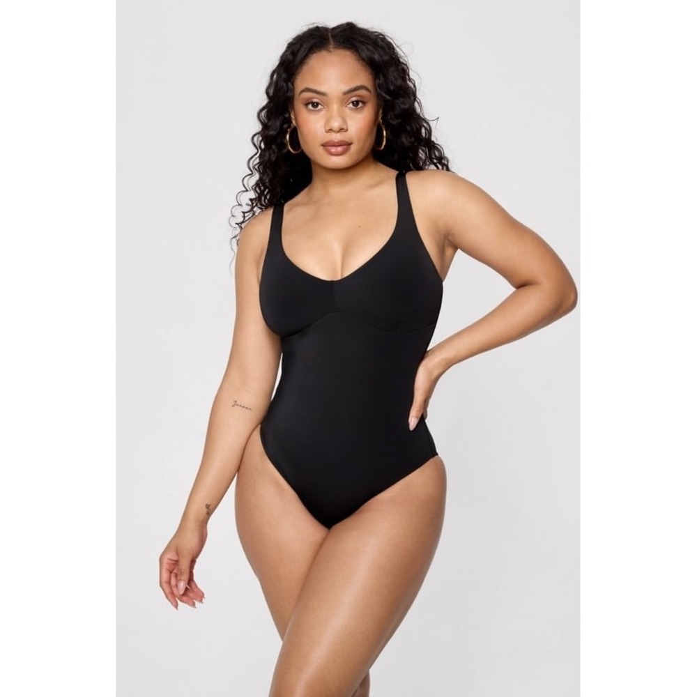 Yitty Shaping Swimsuit Black‎ 3X Plus Size Scoop Neck Adjustable